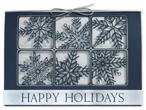 H14603 - N4603 Silvery Snow Laser Cut Holiday Cards 7 7/8 x 5 5/8