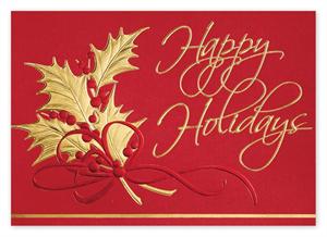 H14626 Holly Bouquet Holiday Cards 7 7/8 x 5 5/8