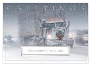 H14629 - N4629 The Road Home Truck Driver Holiday Card 7 7/8