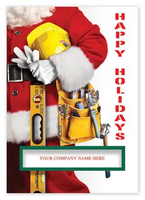 H14639 Santa's Helpers Contractor & Builder Holiday Card 5 5/8
