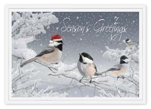 H14649 Red-Capped Chickadee Holiday Cards 7 7/8 x5 5/8