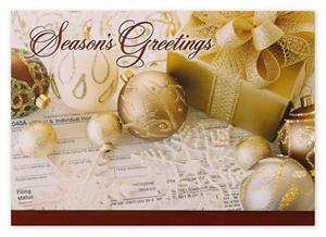 H14660 Gold Standard Accountant Holiday Card 7 7/8