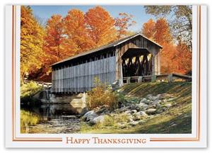 H15616 - N5616 Crisp Fall Days Thanksgiving Cards 7 7/8 x 5 5/8