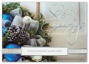 H15629 Sapphire & Silver Holiday Card 7 7/8