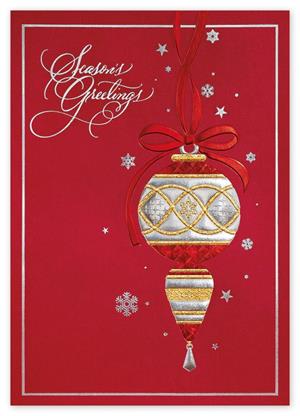 H15630 Ruby Red Greetings Holiday Card 5 5/8