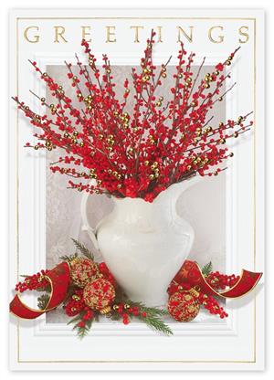 H15641 Berry Bloom Holiday Cards 5 5/8 x 7 7/8