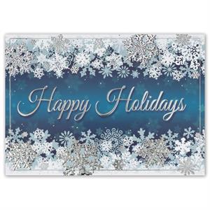 H16643 - N6643 Dancing Flakes Holiday Cards 7 7/8 x 5 5/8