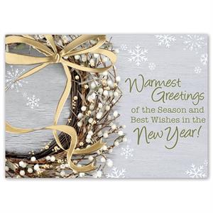 H16652 - N6652 White Berry Holiday Cards 7 7/8 x 5 5/8