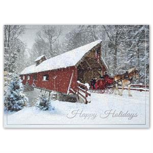 H16653 - N6653 Winter Sleigh Ride Holiday Cards 7 7/8 x 5 5/8