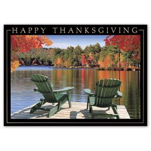 H16657 - N6657 Lake View Thanksgiving Cards 7 7/8 x 5 5/8