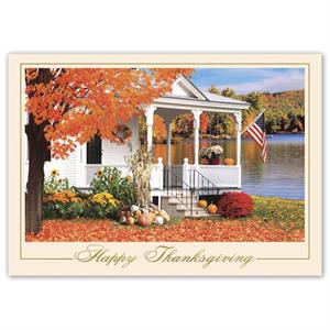 H16658 - N6658 Americana Thanksgiving Cards 7 7/8 x 5 5/8