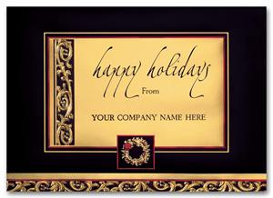 H55103 Distinction In Gold Business Holiday Cards 7 7/8 x 5 5/8