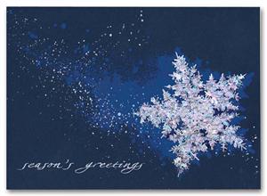 H55211 Celestial Snowflake Business Holiday Cards 7 7/8 x 5 5/8