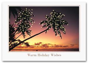 H55306 Palm Trees Holiday Cards 7 7/8 x 5 5/8