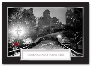 H58207 - N8207 Wintry Cityscape Holiday Cards 7 7/8 x 5 5/8