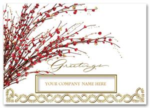 H58208 Red Berry Radiance Holiday Cards 7 7/8 x 5 5/8