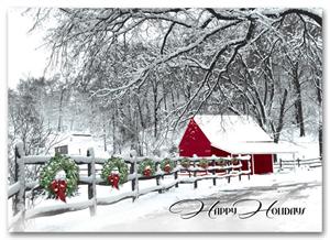 H59408 Cozy In The Country Holiday Cards 7 7/8 x 5 5/8