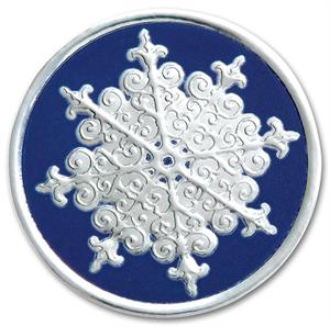 H8908S Round Snowflake Christmas Envelope Seal 1 1/4