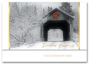 HH1613 Covered Bridge Holiday Card  7 7/8