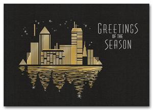 HH1655 Skyline Reflection Holiday Card