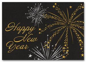 HH1676 Starry Spectacular New Years Card imprinted