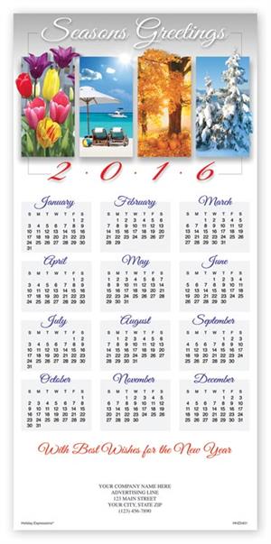 HHZ5401 Majestic Seasons Calendar Cards  7 7/8