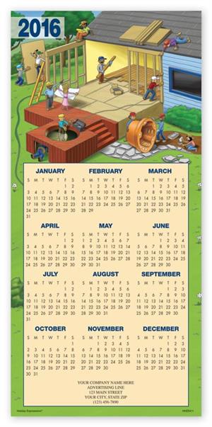 HHZ5411 This New House Calendar Cards  7 7/8