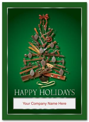 HL2510 Tool Time Tree Contractor & Builder Holiday Card 5 5/8