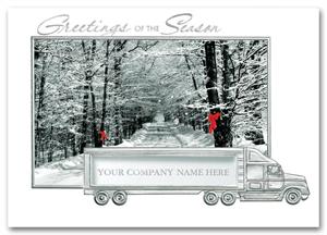 HML0904 Welcoming Road Truck Driver Holiday Cards 7 7/8 x 5 5/8