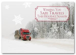 HML1504 Safe Travels Transportation Holiday Card