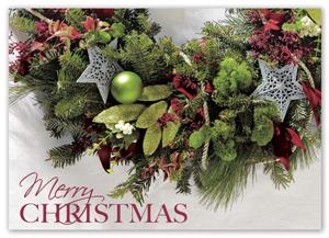 HP15301 Merry Greenery Christmas Cards 7 7/8 x 5 5/8