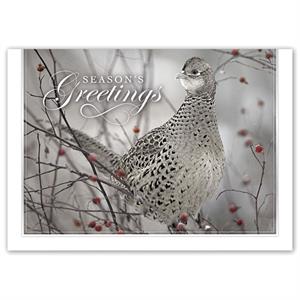 HP16308 - N6308 Feathered Friend Holiday Cards 7 7/8 x 5 5/8