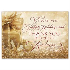 HP16309 - NN6309 Gold Joy Holiday Cards 7 7/8 x 5 5/8