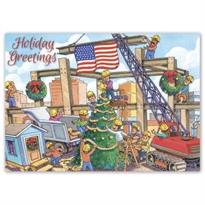 HP16322 - N6322 Christmas Crane Contractor & Builder Holiday Cards 7 7/8 x 5 5/8