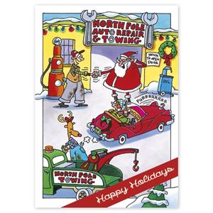 HP16329 - N6329 Northpole Repair Automotive Holiday Cards 5 5/8 x 7 7/8