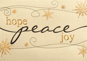 M0302 Peace, Hope and Joy Christmas Holiday Cards 7 7/8 x 5 5/8