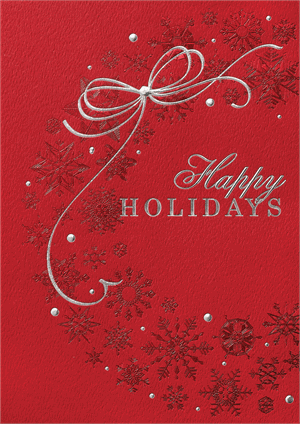 M1017 Radiant Red Wreath Holiday Cards 5 5/8 x 7 7/8