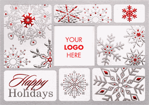 M1034 Festive Snowflake Logo Holiday Cards 7 7/8 x 5 5/8