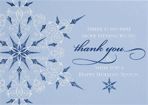 M1054 Glittering Thank You Holiday Cards 7 7/8 x 5 5/8