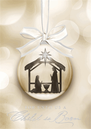 M1108 Ornamental Nativity Religious Holiday Cards 5 5/8 x 7 7/8