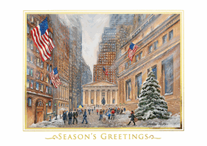 M1214 American Artist - Wall Street Financial Holiday Cards 7 7/8 x 5 5/8