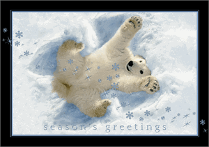 M1312 Playful Snow Angel Holiday Cards 7 7/8 x 5 5/8