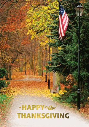 M1353 Patriotic Thanksgiving Holiday Cards 5 5/8 x 7 7/8