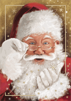 M1386 Father Christmas Holiday Cards 5 5/8 x 7 7/8