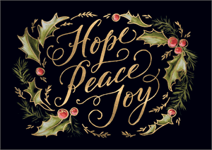 M1493 Hope & Joy Holiday Cards 7 7/8 x 5 5/8