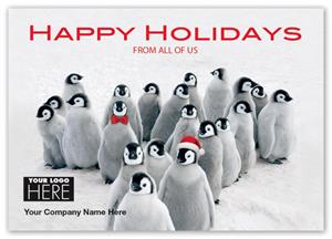 MT15019 Penguin Parade Holiday Logo Cards 7 7/8 x 5 5/8