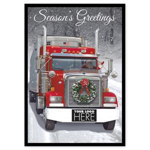 MT16001 Big Rig Wreath Truck Driver Holiday Logo Cards 5 5/8 x 7 7/8