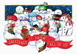 HP17305 - N7305 Frosty Crew Holiday Cards 7 7/8 x 5 5/8