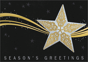 H17605 - N7605 Stardust Holiday Cards 7 7/8 x 5 5/8