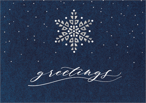 H17606 - N7606 Starry Indigo Holiday Cards 7 7/8 x 5 5/8